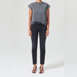 AGOLDE WILLOW MID RISE SLIM CROP